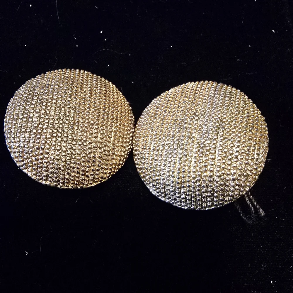 Vintage Gold-Tone Large Dome Shaped Clip-On Earrings